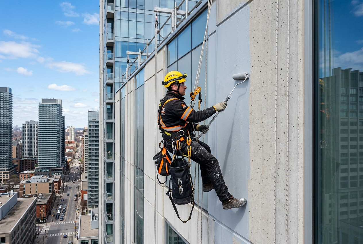 Exterior wall crack repair project